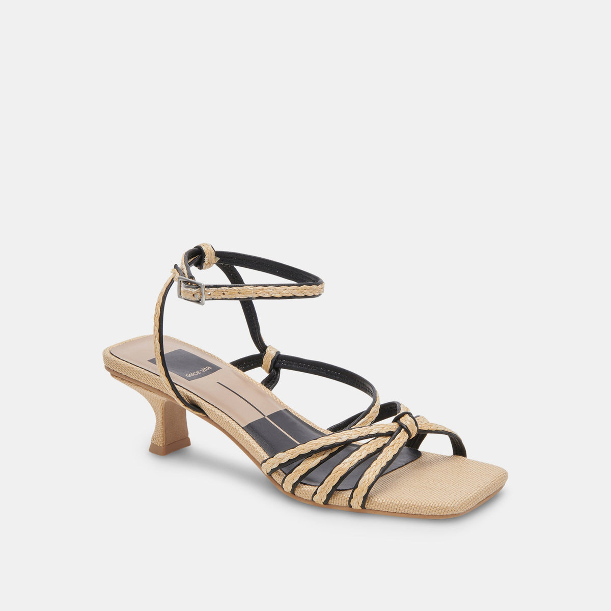 BEV BRAID WIDE HEELS BLACK NATURAL JUTE | Dolce Vita