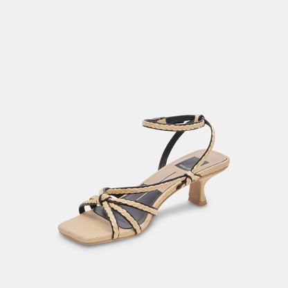 BEV BRAID WIDE HEELS BLACK NATURAL JUTE | Dolce Vita