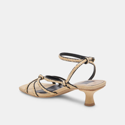 BEV BRAID WIDE HEELS BLACK NATURAL JUTE | Dolce Vita