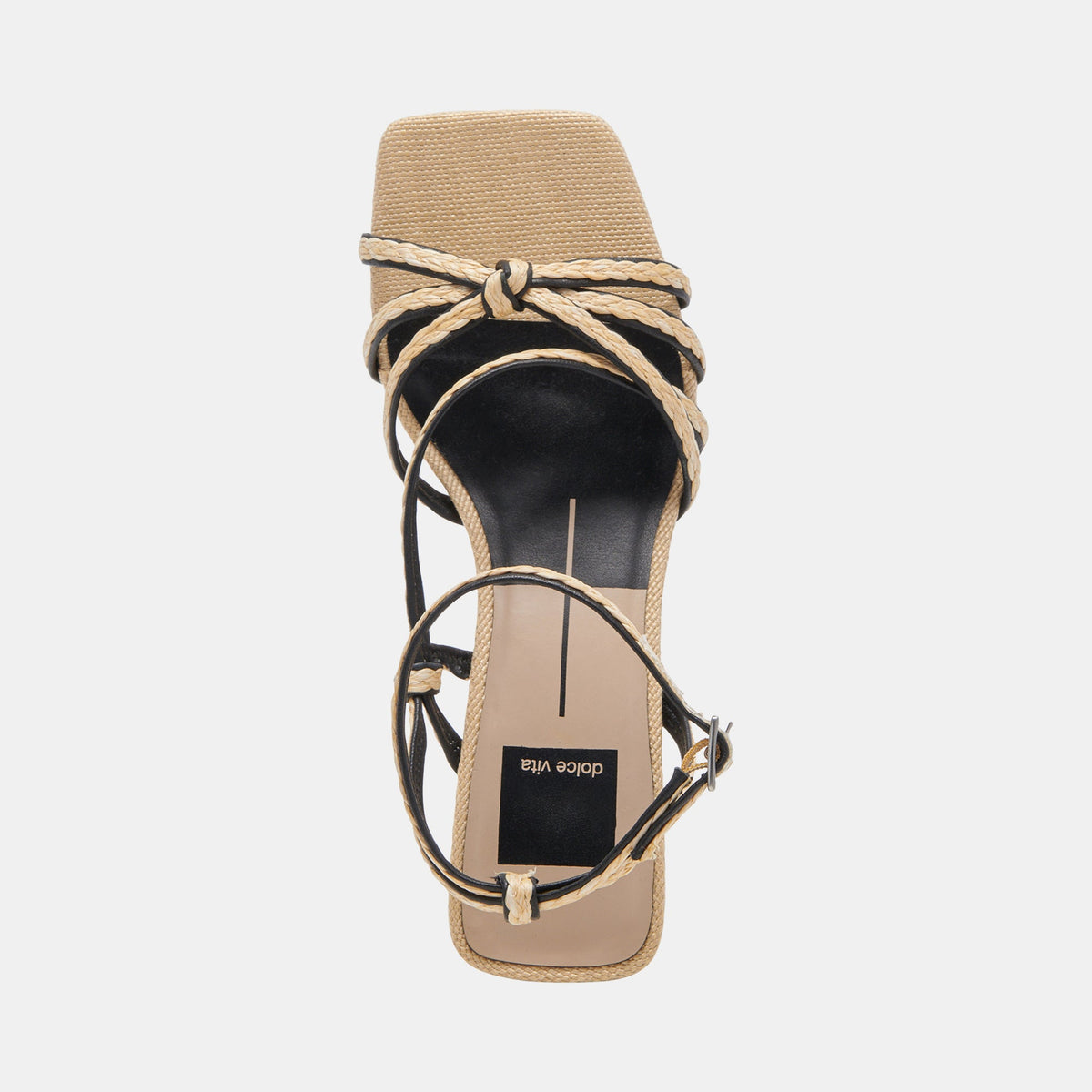 BEV BRAID WIDE HEELS BLACK NATURAL JUTE | Dolce Vita