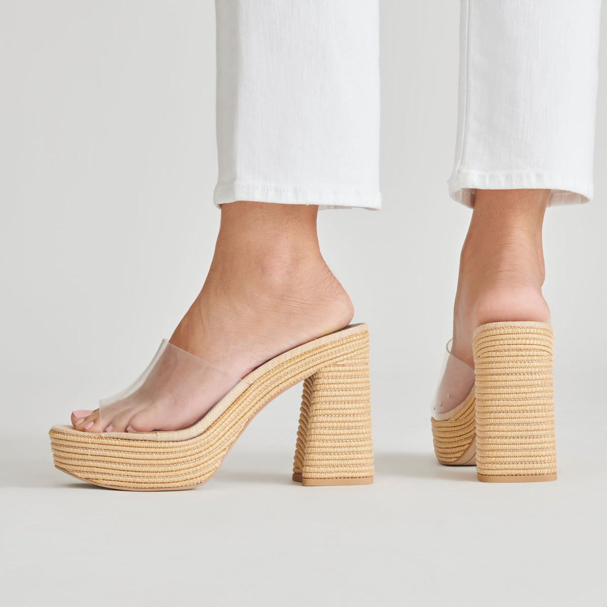 LICHIA HEELS NATURAL VINYL | Dolce Vita
