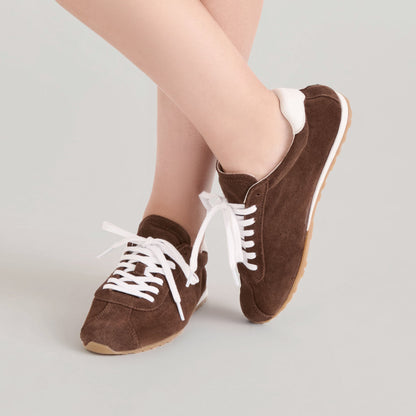 Serina Dk Brown Suede Sneakers | Dolce Vita