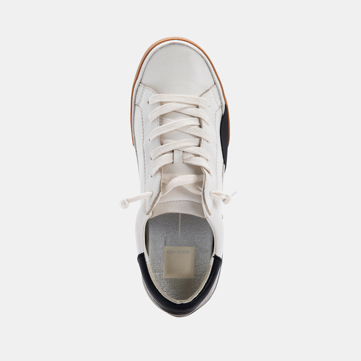 ZINA SNEAKERS WHITE BLACK LEATHER | Dolce Vita