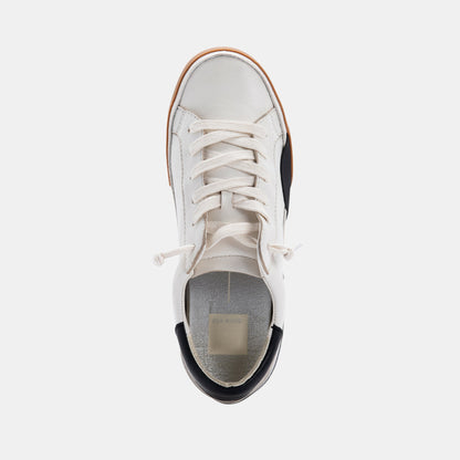 ZINA SNEAKERS WHITE BLACK LEATHER | Dolce Vita