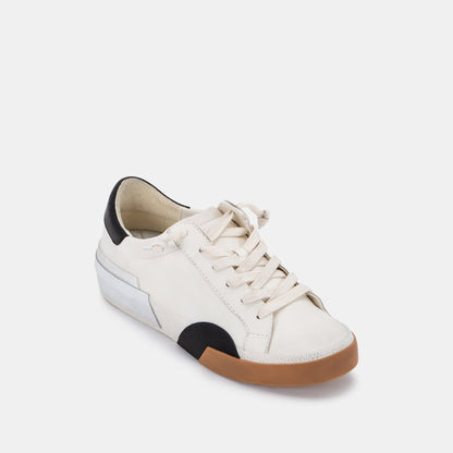 ZINA SNEAKERS WHITE BLACK LEATHER | Dolce Vita