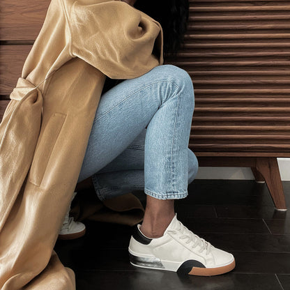 ZINA SNEAKERS WHITE BLACK LEATHER | Dolce Vita
