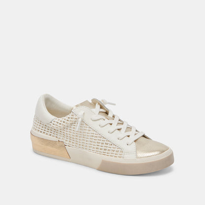 ZINA SNEAKERS BONE GOLD WOVEN | Dolce Vita