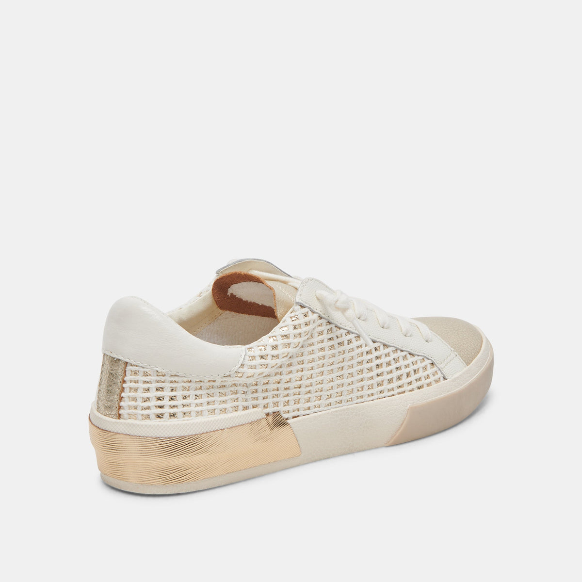 ZINA SNEAKERS BONE GOLD WOVEN | Dolce Vita
