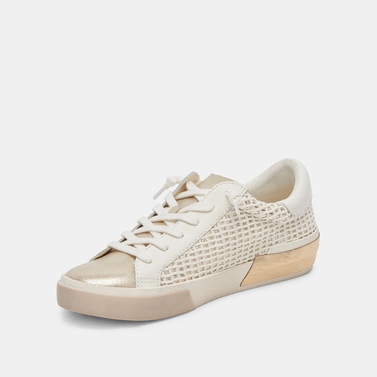 ZINA SNEAKERS BONE GOLD WOVEN | Dolce Vita