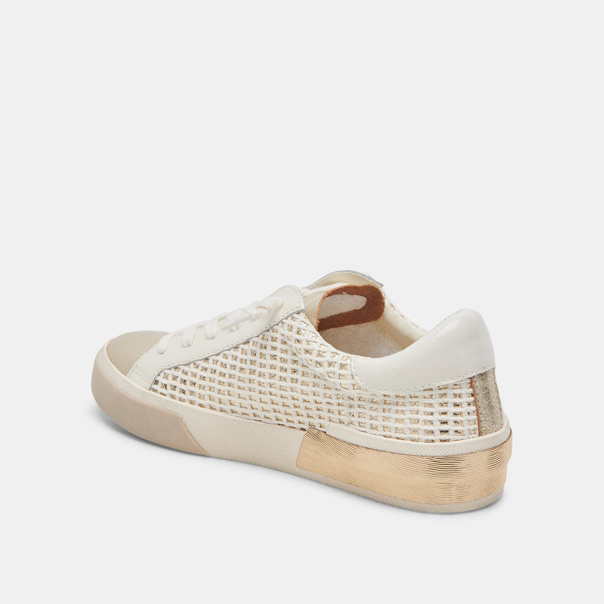 ZINA SNEAKERS BONE GOLD WOVEN | Dolce Vita