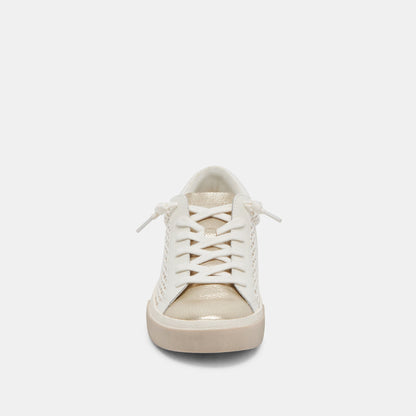 ZINA SNEAKERS BONE GOLD WOVEN | Dolce Vita