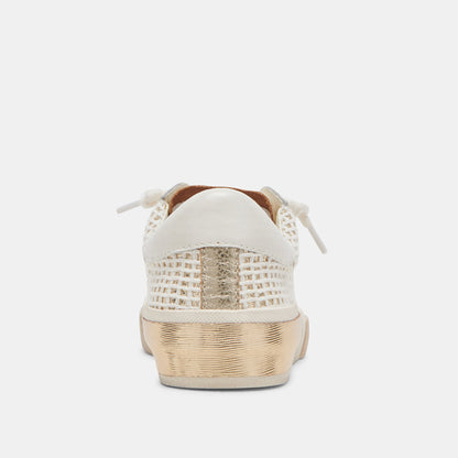 ZINA SNEAKERS BONE GOLD WOVEN | Dolce Vita
