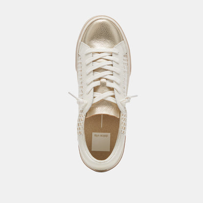 ZINA SNEAKERS BONE GOLD WOVEN | Dolce Vita