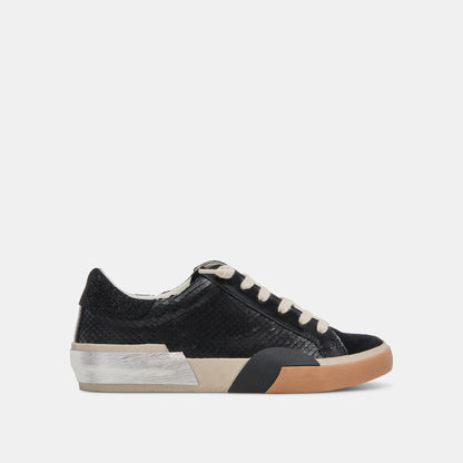 Zina Sneakers Onyx Embossed Leather | Dolce Vita