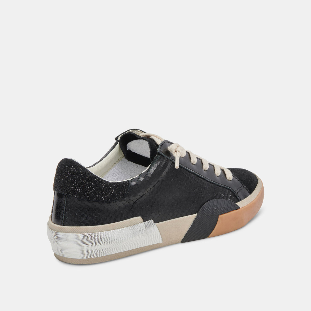 Zina Sneakers Onyx Embossed Leather | Dolce Vita