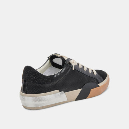 Zina Sneakers Onyx Embossed Leather | Dolce Vita