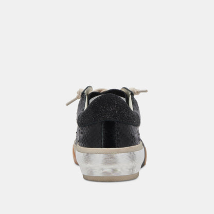 Zina Sneakers Onyx Embossed Leather | Dolce Vita