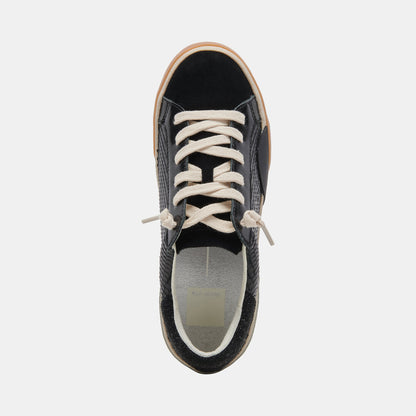 Zina Sneakers Onyx Embossed Leather | Dolce Vita