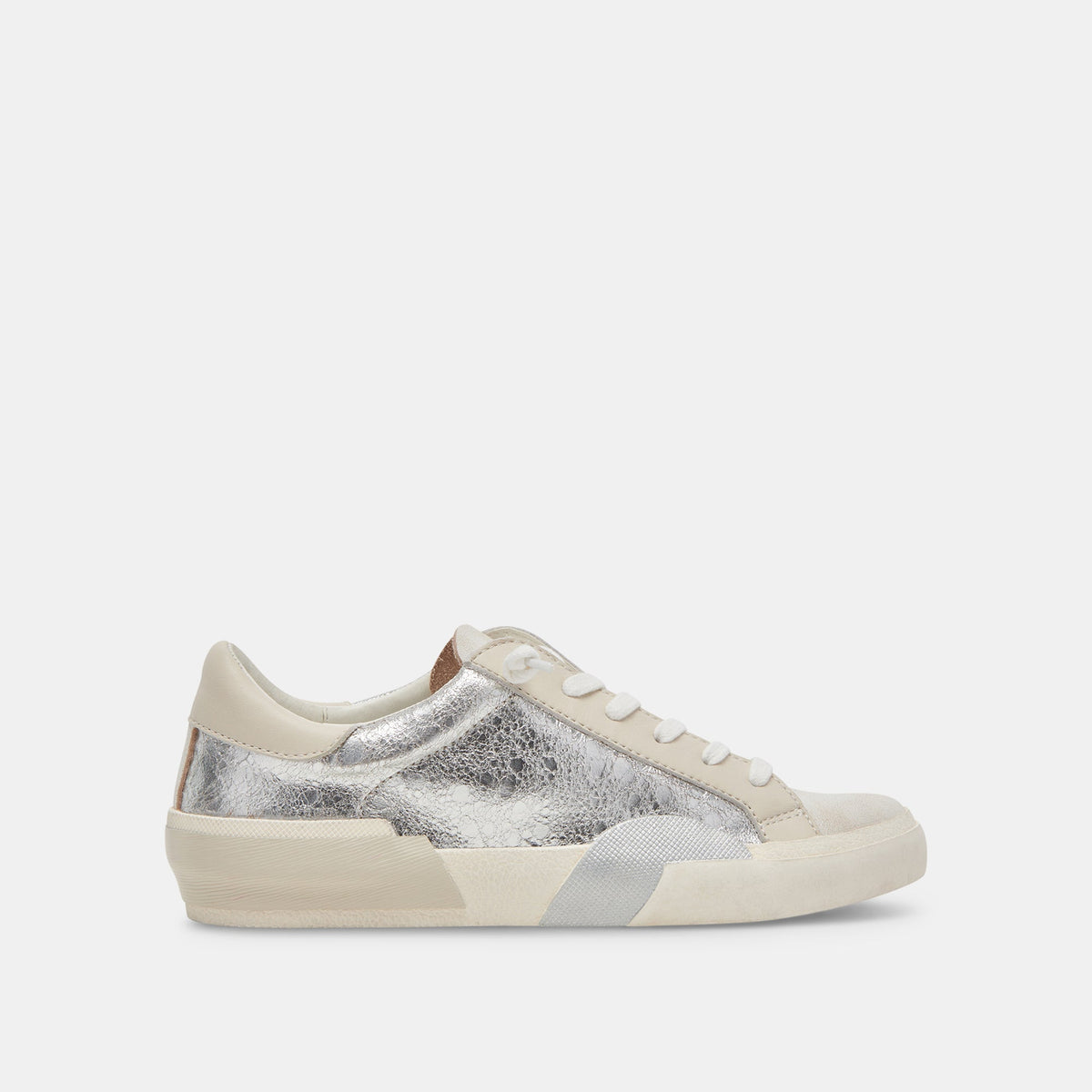 Zina Sneakers Chrome Distressed Leather | Dolce Vita