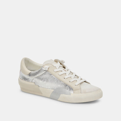 Zina Sneakers Chrome Distressed Leather | Dolce Vita