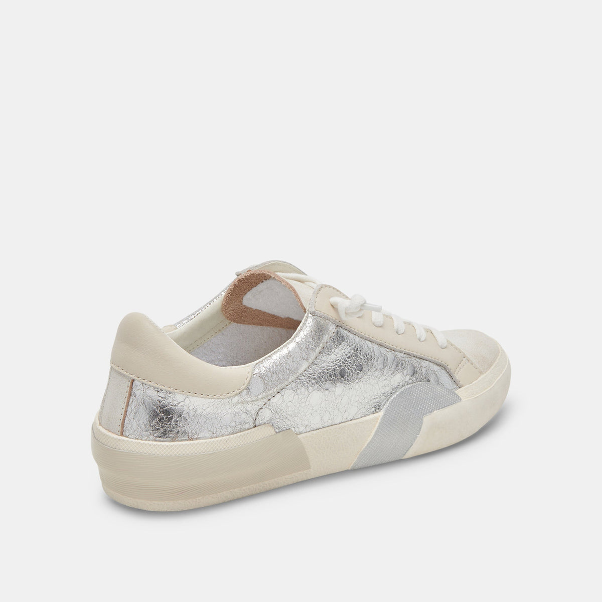 Zina Sneakers Chrome Distressed Leather | Dolce Vita