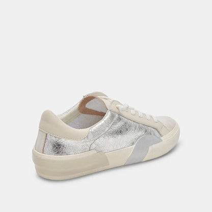 Zina Sneakers Chrome Distressed Leather | Dolce Vita
