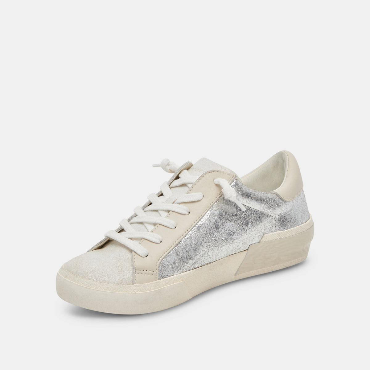 Zina Sneakers Chrome Distressed Leather | Dolce Vita