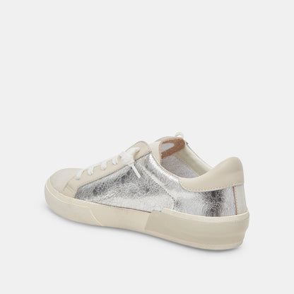 Zina Sneakers Chrome Distressed Leather | Dolce Vita