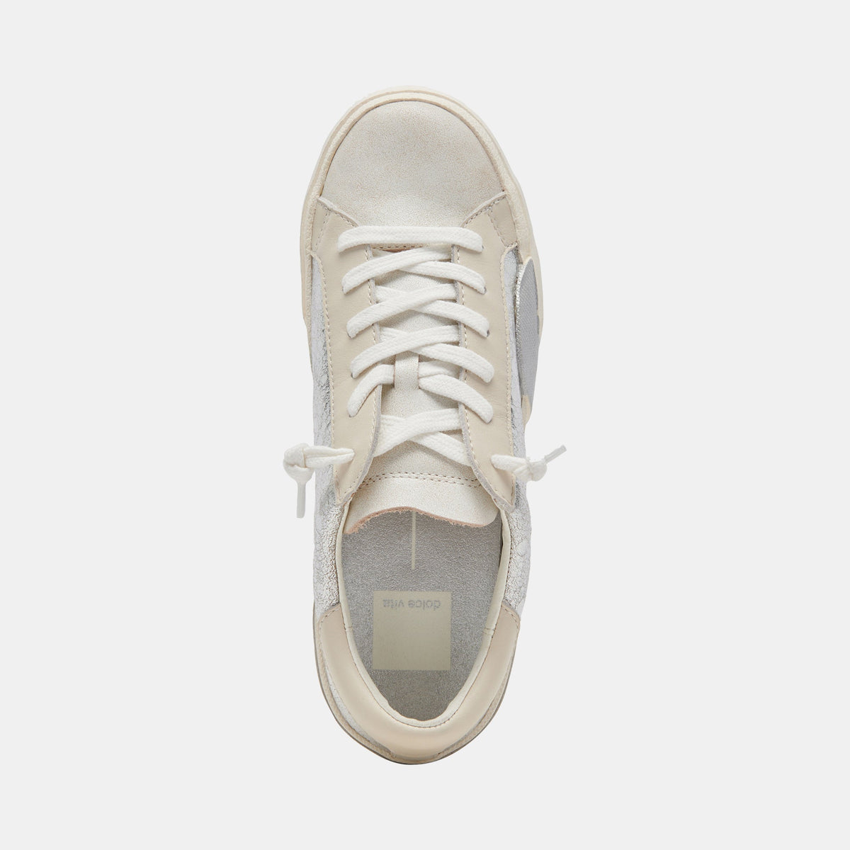 Zina Sneakers Chrome Distressed Leather | Dolce Vita