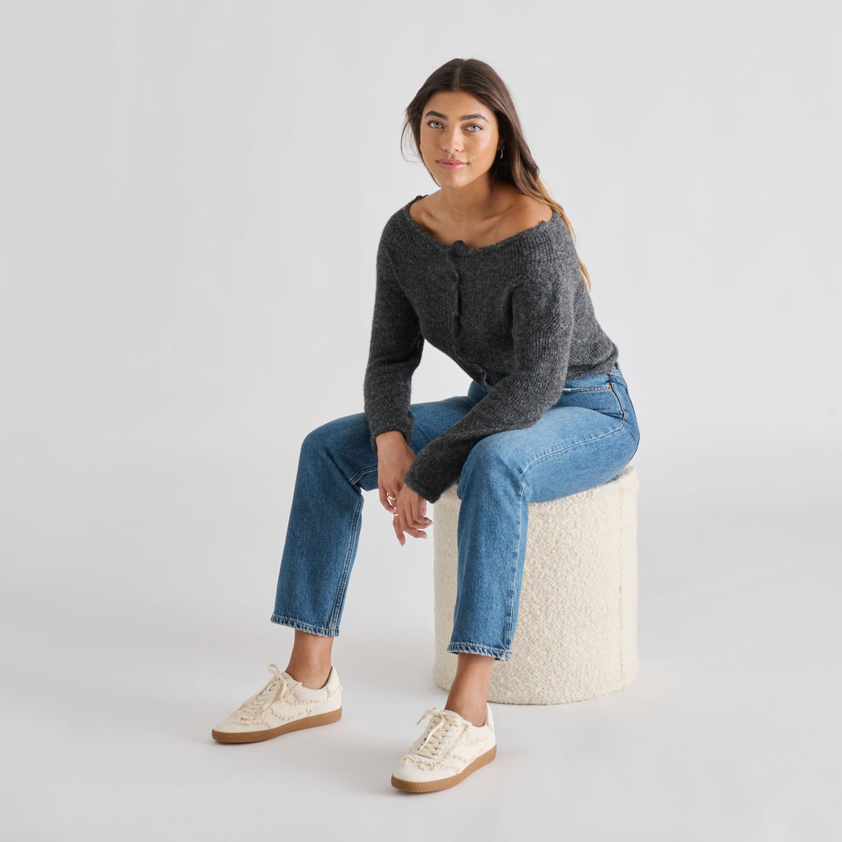 Notice Lace Ivory Suede Sneakers | Dolce Vita