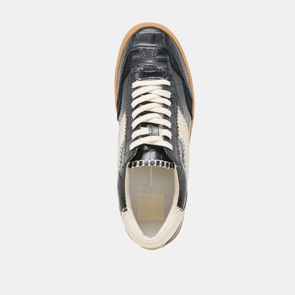 NOTICE STITCH SNEAKERS NOIR CROCO EMBOSSED LEATHER | Dolce Vita