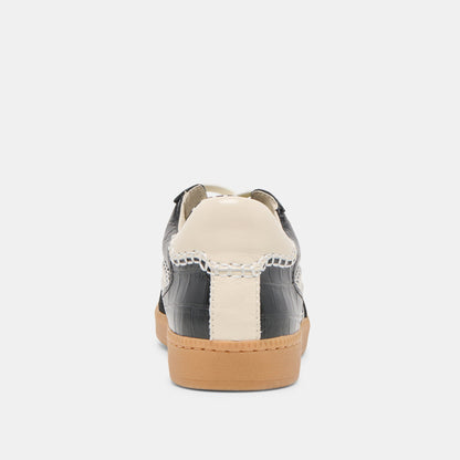 NOTICE STITCH SNEAKERS NOIR CROCO EMBOSSED LEATHER | Dolce Vita