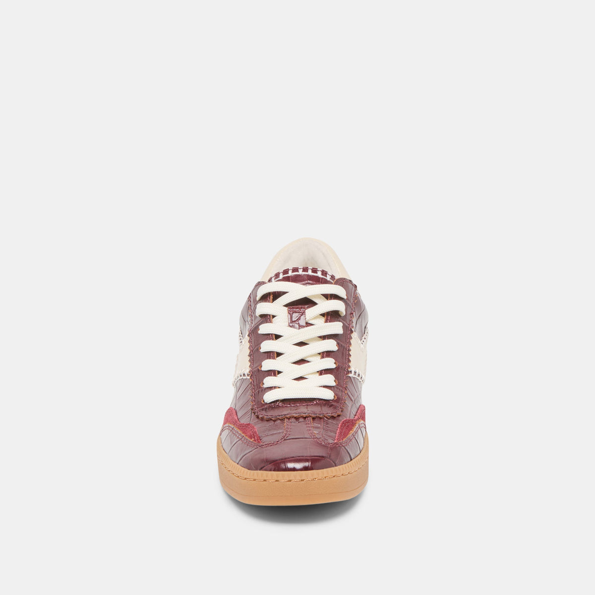 NOTICE STITCH SNEAKERS OXBLOOD CROCO EMBOSSED LEATHER | Dolce Vita