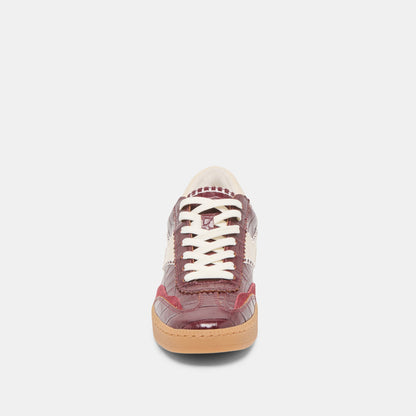 NOTICE STITCH SNEAKERS OXBLOOD CROCO EMBOSSED LEATHER | Dolce Vita