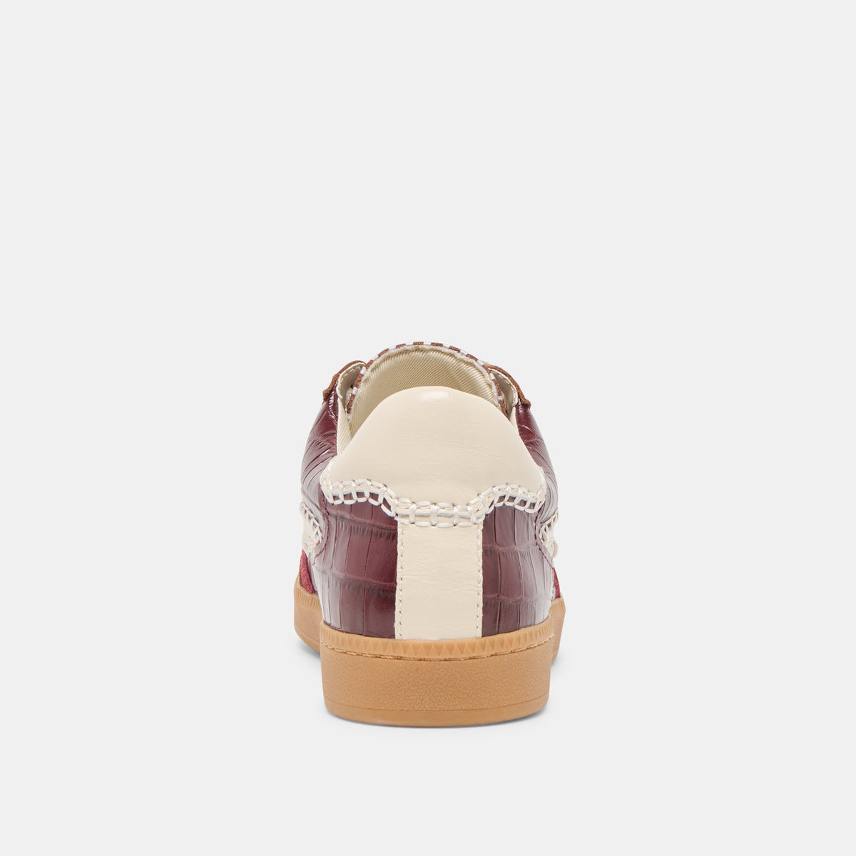 NOTICE STITCH SNEAKERS OXBLOOD CROCO EMBOSSED LEATHER | Dolce Vita
