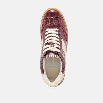 NOTICE STITCH SNEAKERS OXBLOOD CROCO EMBOSSED LEATHER | Dolce Vita
