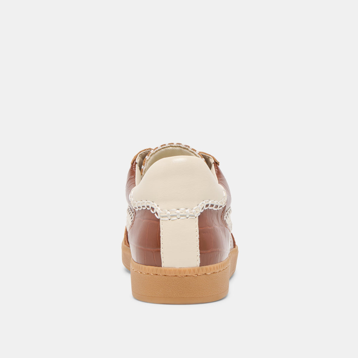 NOTICE STITCH SNEAKERS COGNAC CROCO EMBOSSED LEATHER | Dolce Vita