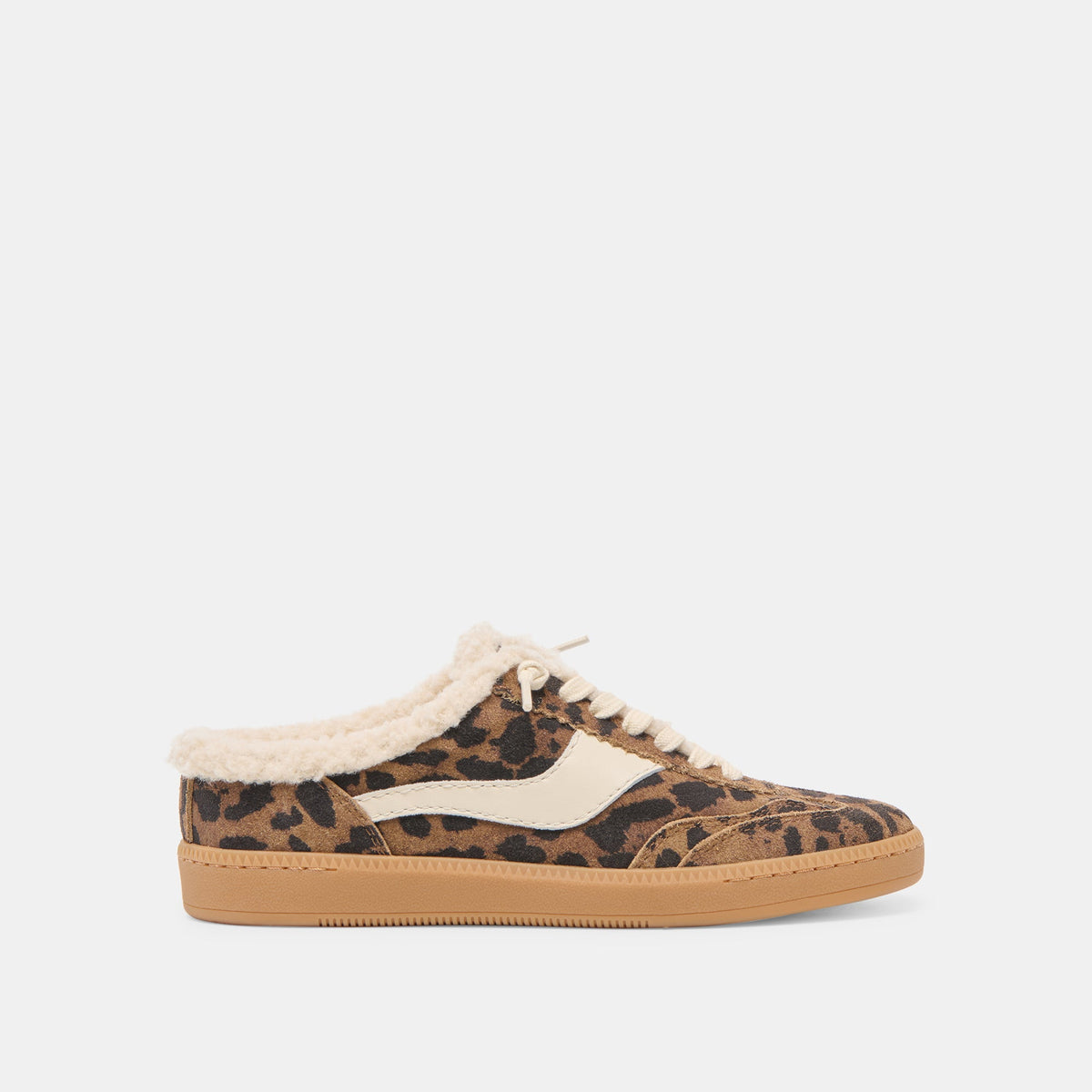 Notice Slide Plush Brown Leopard Printed Suede Sneakers | Dolce Vita