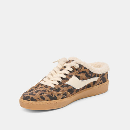 Notice Slide Plush Brown Leopard Printed Suede Sneakers | Dolce Vita