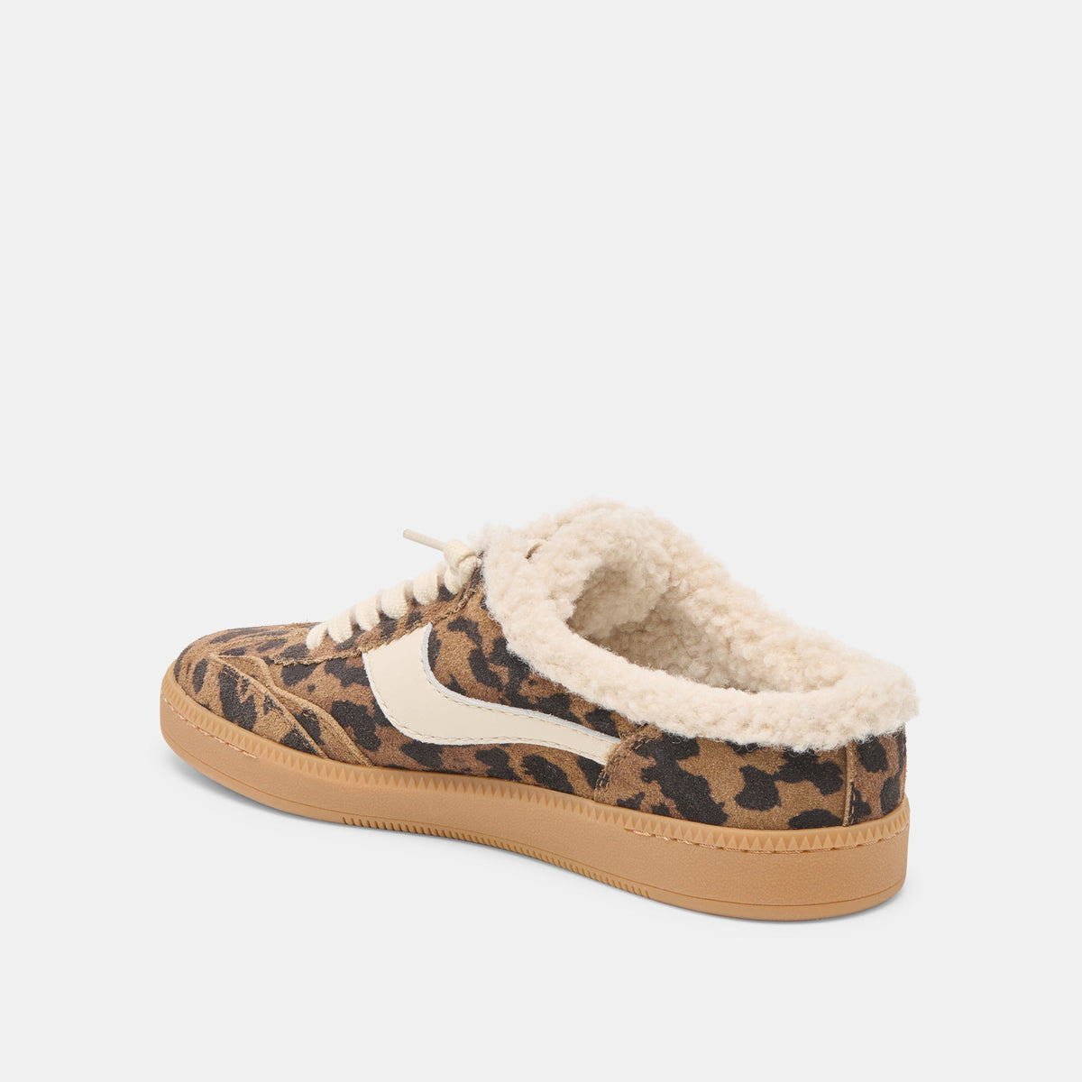 Notice Slide Plush Brown Leopard Printed Suede Sneakers | Dolce Vita