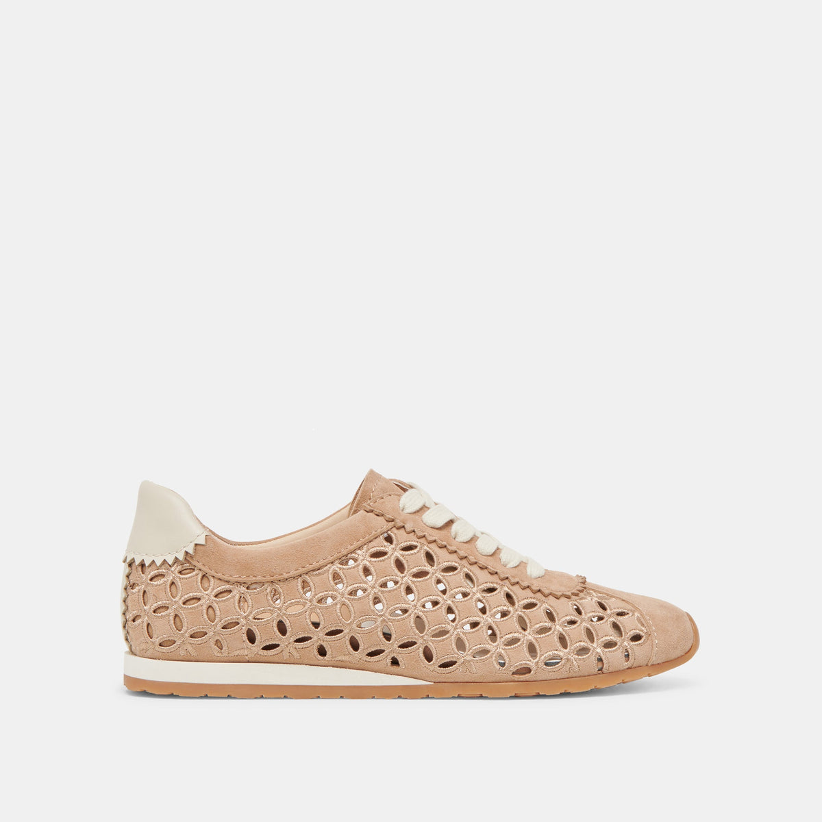 DANIE EYELET PERF SNEAKERS CAMEL SUEDE | Dolce Vita