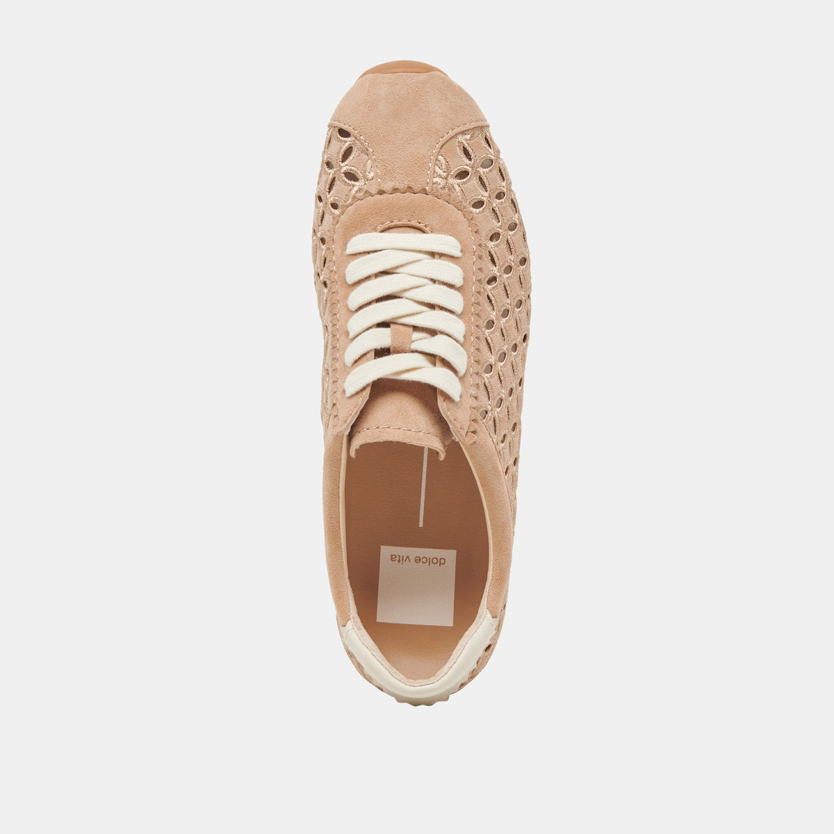 DANIE EYELET PERF SNEAKERS CAMEL SUEDE | Dolce Vita