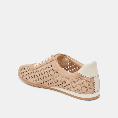 DANIE EYELET PERF SNEAKERS CAMEL SUEDE | Dolce Vita