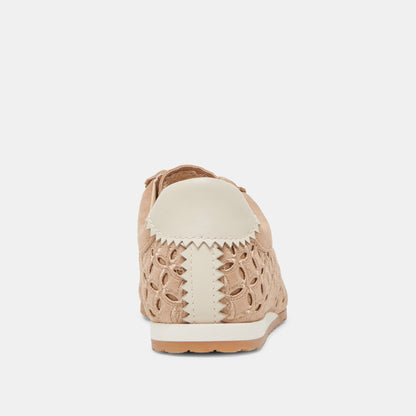 DANIE EYELET PERF SNEAKERS CAMEL SUEDE | Dolce Vita