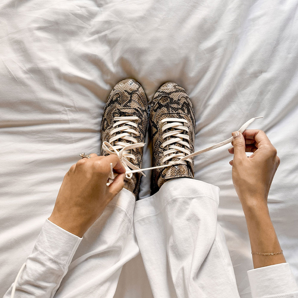 Viper Snake Print Embossed Leather Sneakers | Dolce Vita