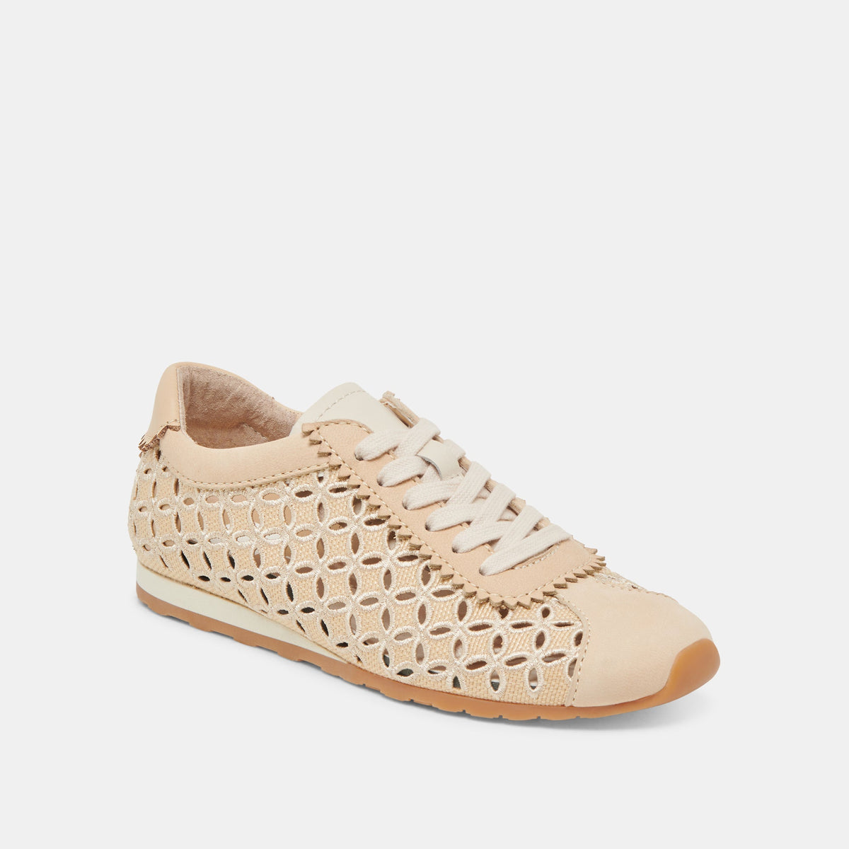 DANIE EYELET PERF SNEAKERS LT NATURAL RAFFIA | Dolce Vita