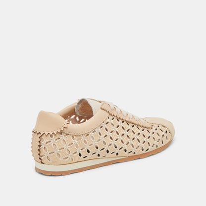 DANIE EYELET PERF SNEAKERS LT NATURAL RAFFIA | Dolce Vita
