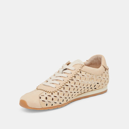 DANIE EYELET PERF SNEAKERS LT NATURAL RAFFIA | Dolce Vita