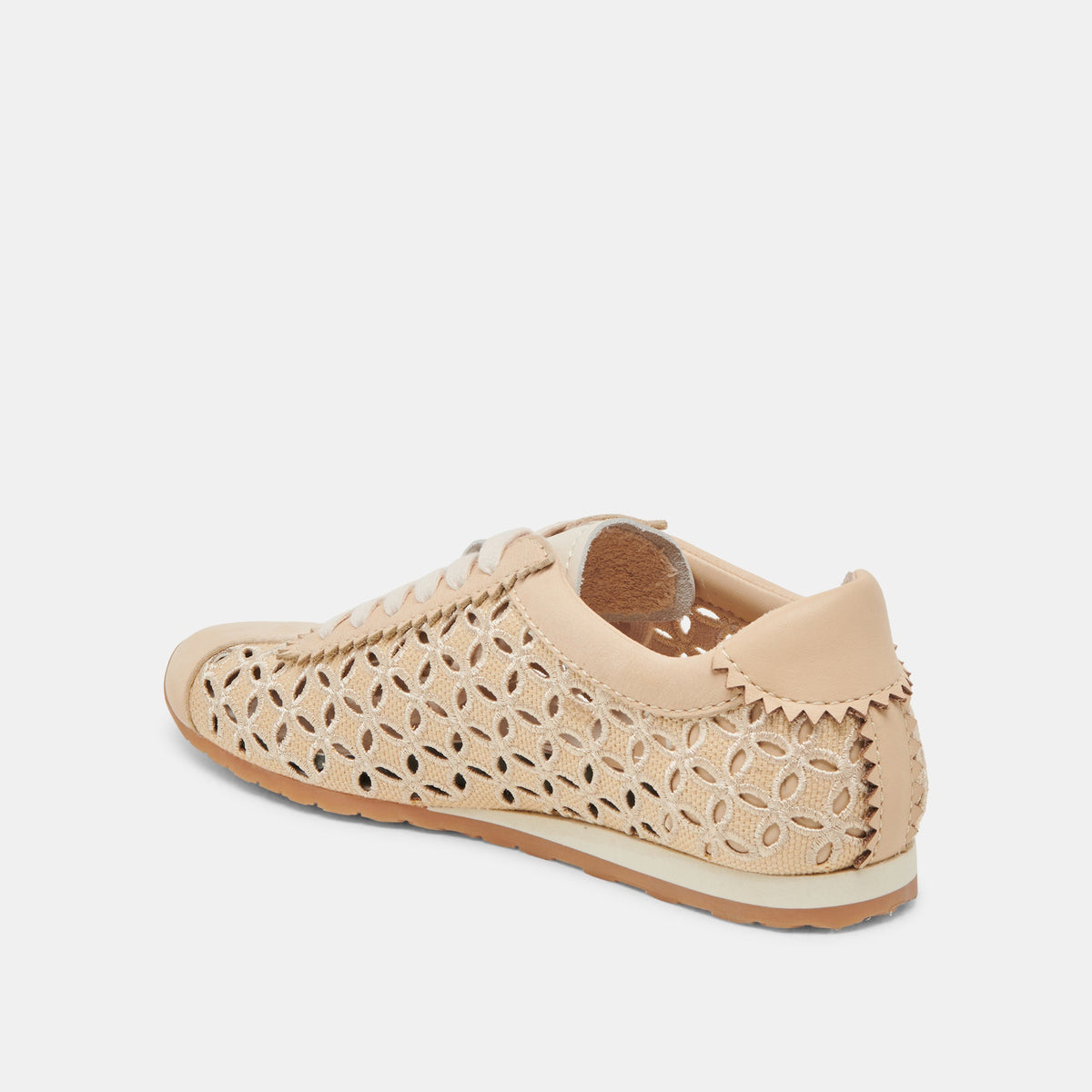 DANIE EYELET PERF SNEAKERS LT NATURAL RAFFIA | Dolce Vita