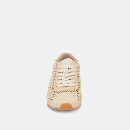 DANIE EYELET PERF SNEAKERS LT NATURAL RAFFIA | Dolce Vita